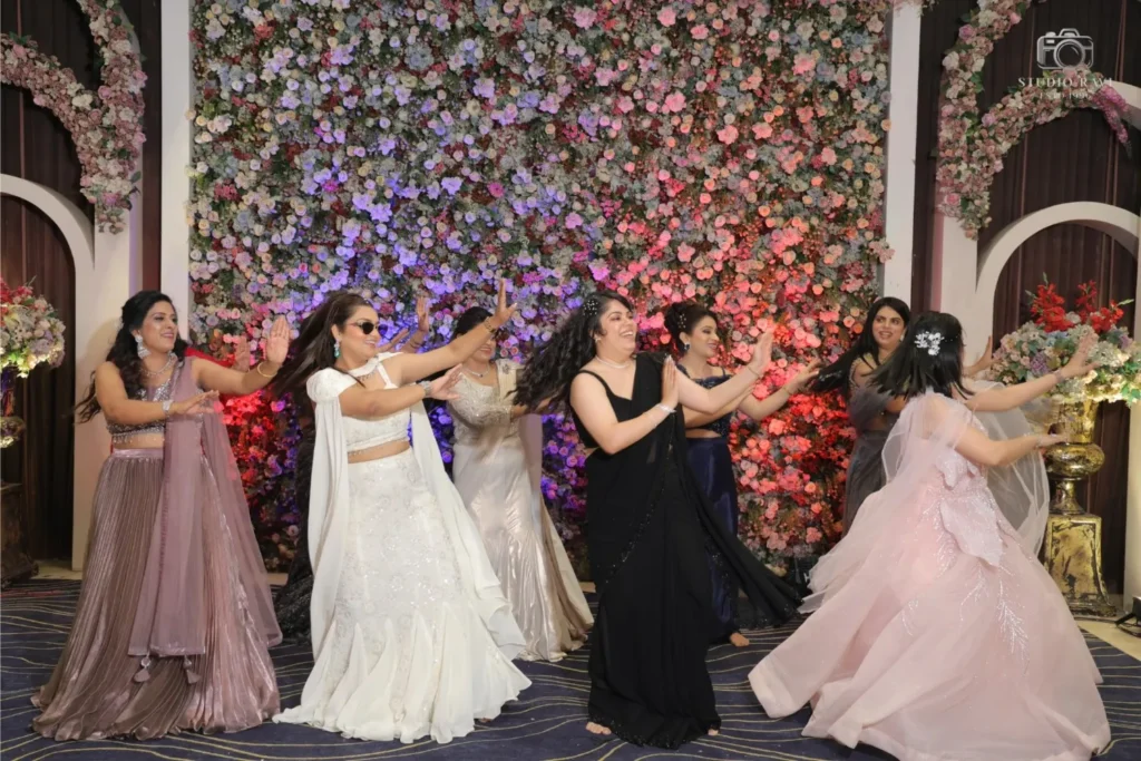 ladies dancing in a engagement function